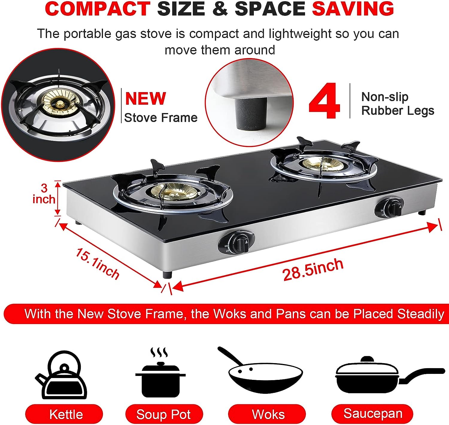 Propane Gas Cooktop 2 Burners Stove Review
